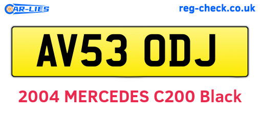AV53ODJ are the vehicle registration plates.
