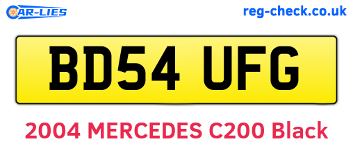 BD54UFG are the vehicle registration plates.