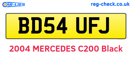 BD54UFJ are the vehicle registration plates.