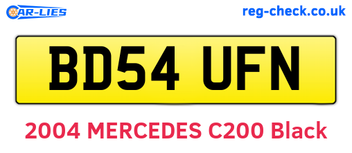 BD54UFN are the vehicle registration plates.