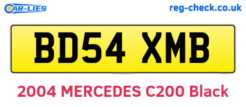 BD54XMB are the vehicle registration plates.