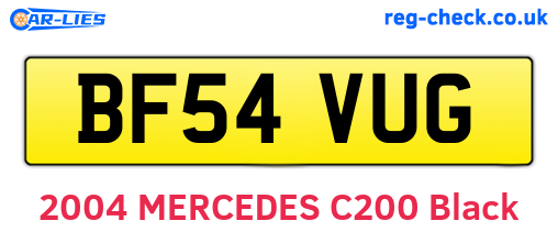 BF54VUG are the vehicle registration plates.