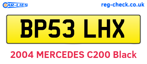 BP53LHX are the vehicle registration plates.