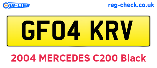 GF04KRV are the vehicle registration plates.