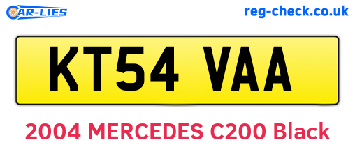 KT54VAA are the vehicle registration plates.