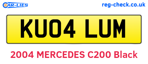 KU04LUM are the vehicle registration plates.