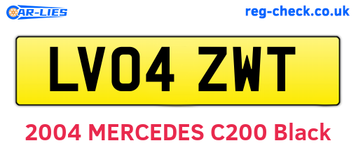 LV04ZWT are the vehicle registration plates.