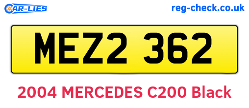 MEZ2362 are the vehicle registration plates.