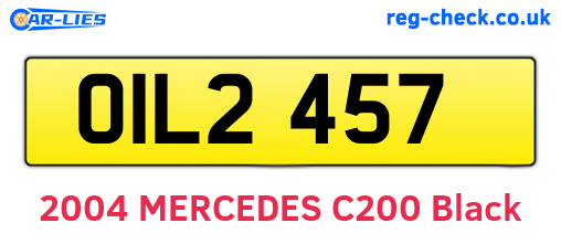 OIL2457 are the vehicle registration plates.