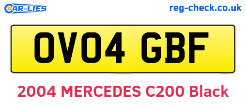 OV04GBF are the vehicle registration plates.