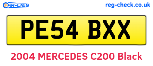 PE54BXX are the vehicle registration plates.