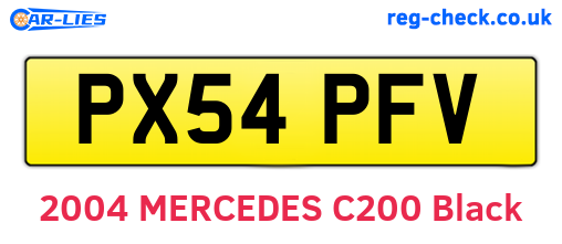 PX54PFV are the vehicle registration plates.