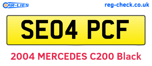 SE04PCF are the vehicle registration plates.