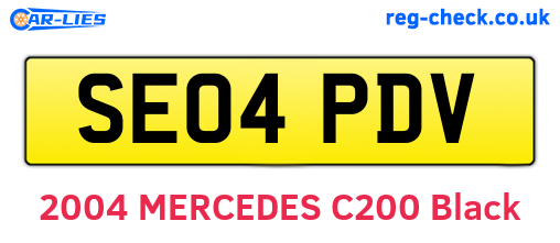 SE04PDV are the vehicle registration plates.