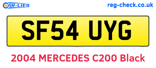 SF54UYG are the vehicle registration plates.