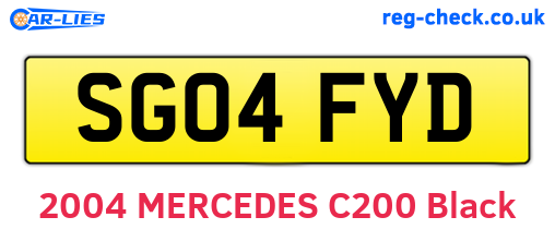 SG04FYD are the vehicle registration plates.