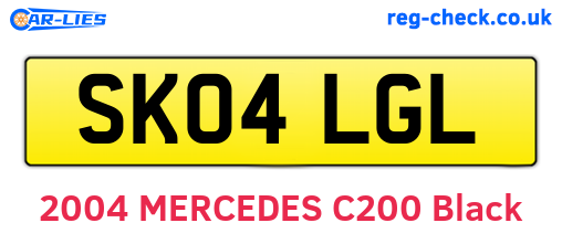 SK04LGL are the vehicle registration plates.