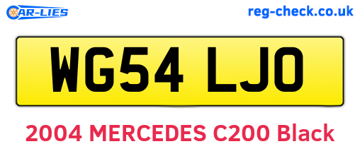 WG54LJO are the vehicle registration plates.