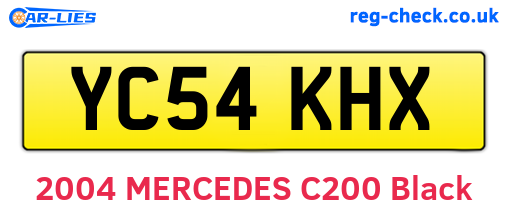 YC54KHX are the vehicle registration plates.