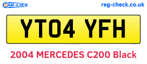 YT04YFH are the vehicle registration plates.