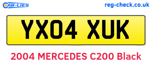 YX04XUK are the vehicle registration plates.