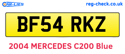 BF54RKZ are the vehicle registration plates.