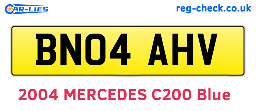 BN04AHV are the vehicle registration plates.