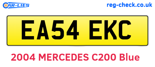 EA54EKC are the vehicle registration plates.