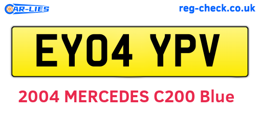 EY04YPV are the vehicle registration plates.