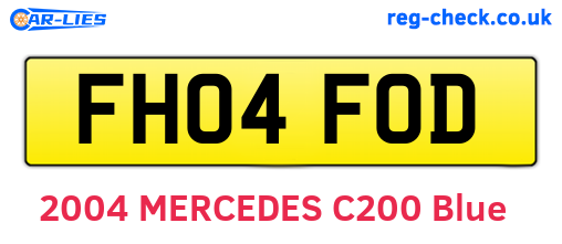 FH04FOD are the vehicle registration plates.