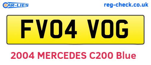 FV04VOG are the vehicle registration plates.
