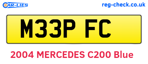 M33PFC are the vehicle registration plates.
