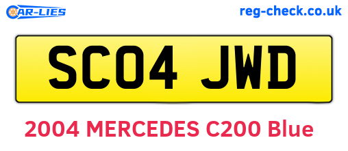 SC04JWD are the vehicle registration plates.