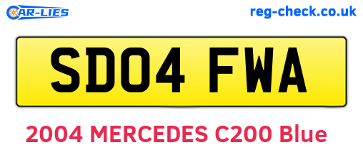 SD04FWA are the vehicle registration plates.