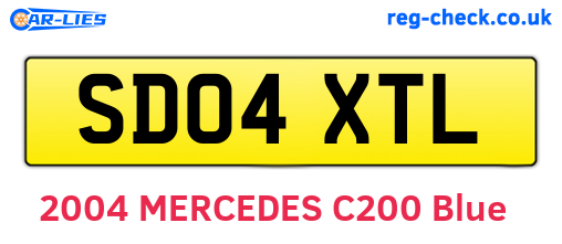 SD04XTL are the vehicle registration plates.