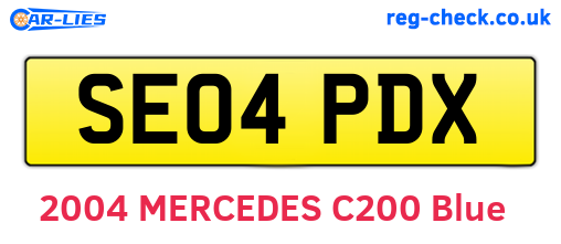 SE04PDX are the vehicle registration plates.