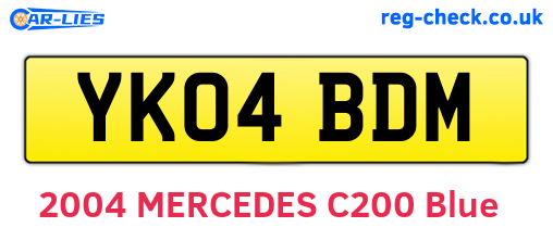 YK04BDM are the vehicle registration plates.