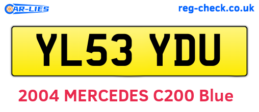 YL53YDU are the vehicle registration plates.