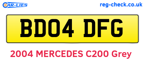 BD04DFG are the vehicle registration plates.