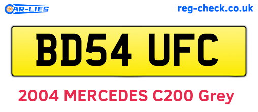 BD54UFC are the vehicle registration plates.