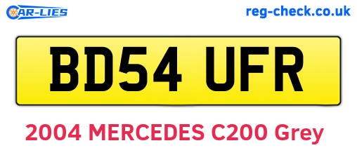 BD54UFR are the vehicle registration plates.