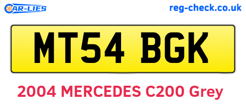 MT54BGK are the vehicle registration plates.