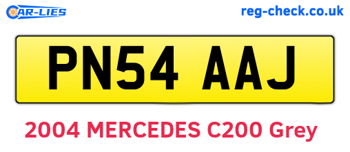 PN54AAJ are the vehicle registration plates.