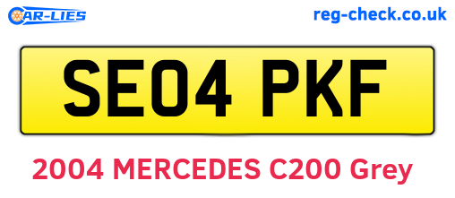 SE04PKF are the vehicle registration plates.