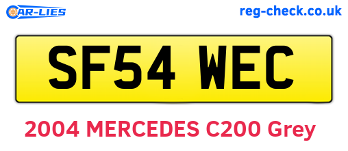 SF54WEC are the vehicle registration plates.