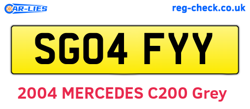 SG04FYY are the vehicle registration plates.