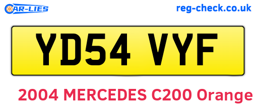 YD54VYF are the vehicle registration plates.
