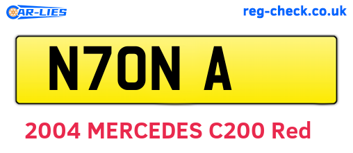 N7ONA are the vehicle registration plates.