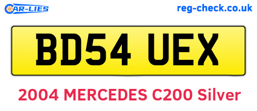 BD54UEX are the vehicle registration plates.