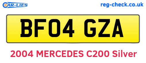 BF04GZA are the vehicle registration plates.